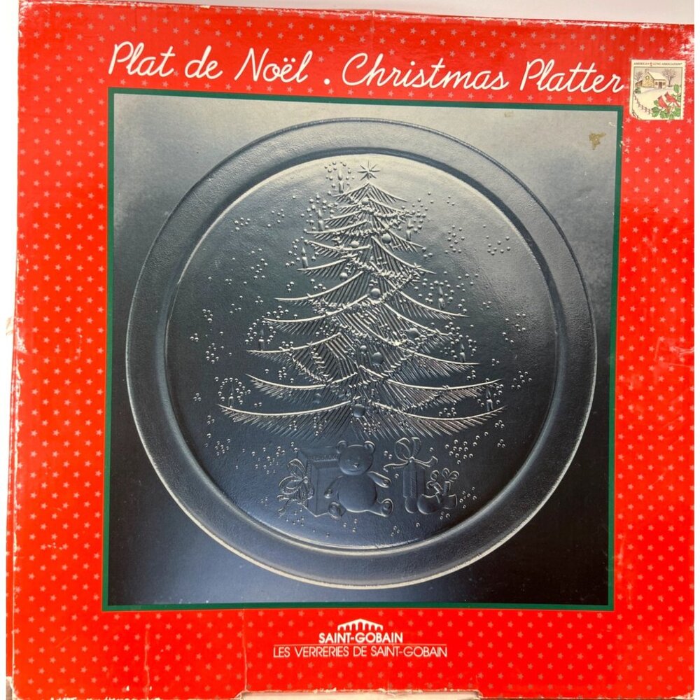 Saint-Gobain France Plat De Noël Christmas Glass Platter
